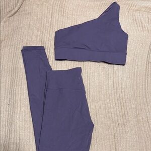 Purple One-Shoulder Activewear Set